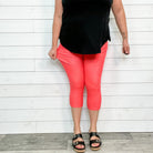 Trouser that Feel Like Jeggings Capris (Coral)-Lola Monroe Boutique