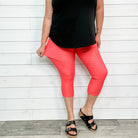 Trouser that Feel Like Jeggings Capris (Coral)-Lola Monroe Boutique