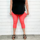 Trouser that Feel Like Jeggings Capris (Coral)-Lola Monroe Boutique