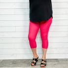 Trouser that Feel Like Jeggings Capris (Fuchsia)-Lola Monroe Boutique