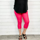 Trouser that Feel Like Jeggings Capris (Fuchsia)-Lola Monroe Boutique