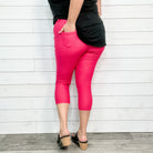 Trouser that Feel Like Jeggings Capris (Fuchsia)-Lola Monroe Boutique