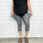 Trouser that Feel Like Jeggings Capris (Grey)-Lola Monroe Boutique