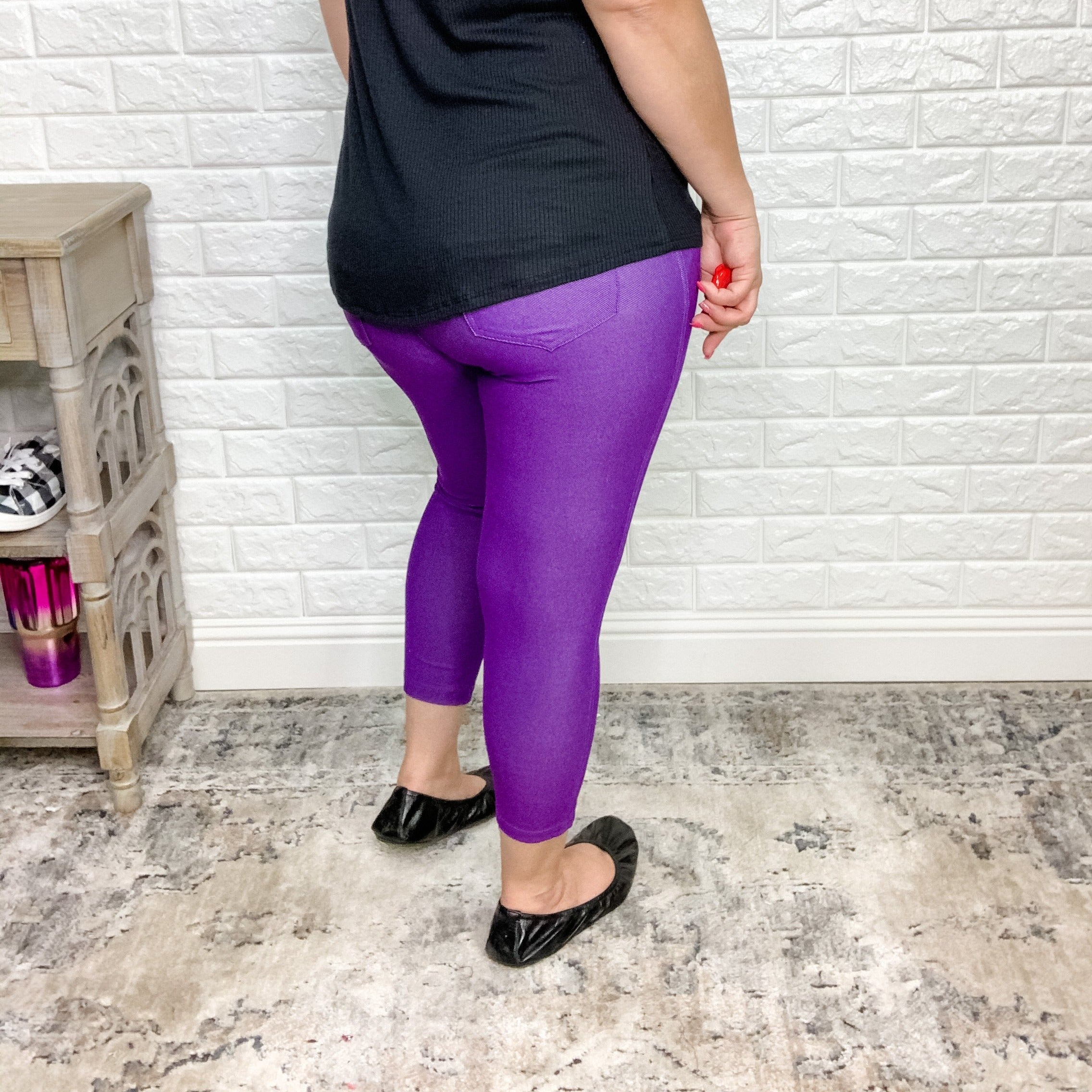 Trouser that Feel Like Jeggings Capris (Purple)-Lola Monroe Boutique