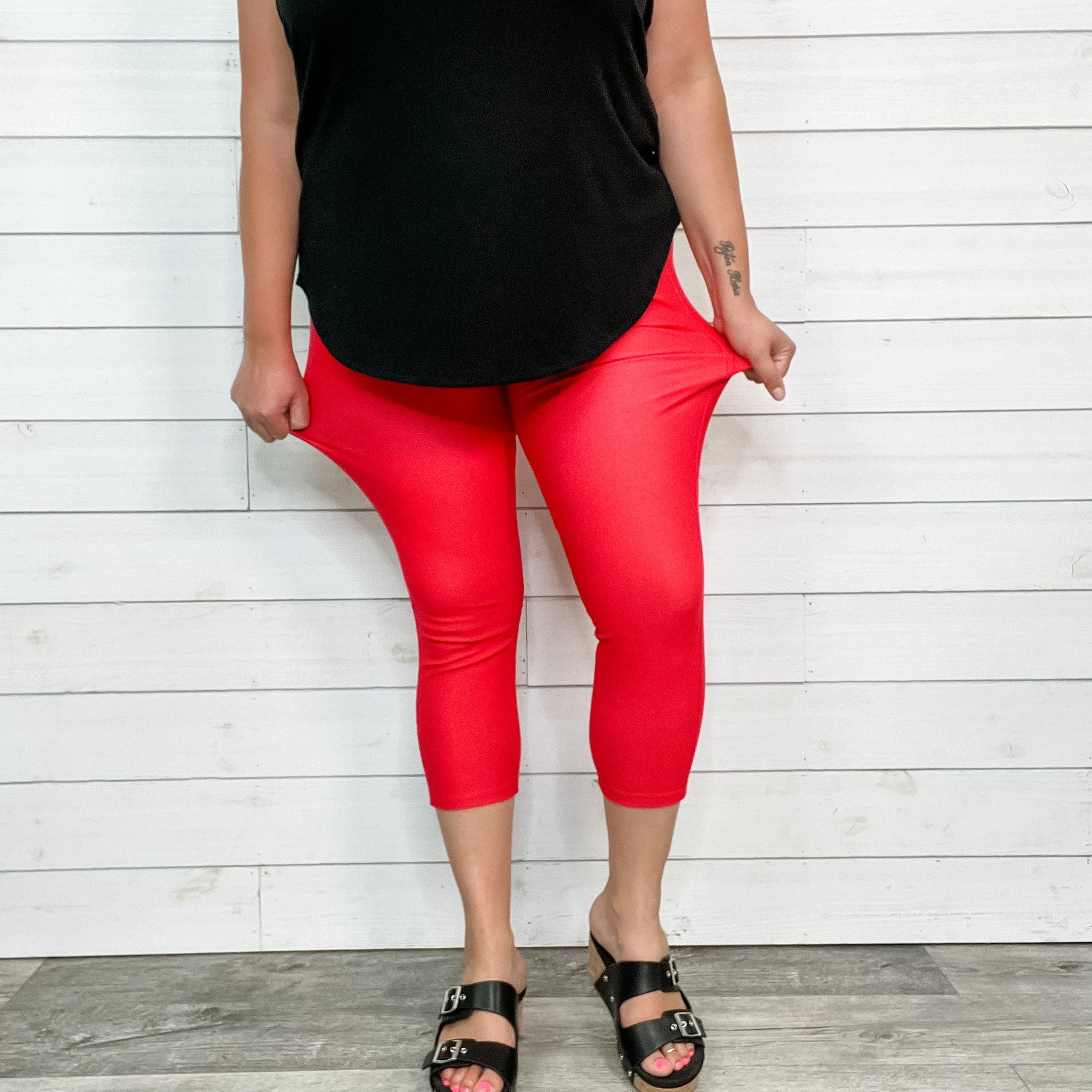 Trouser that Feel Like Jeggings Capris (Red)