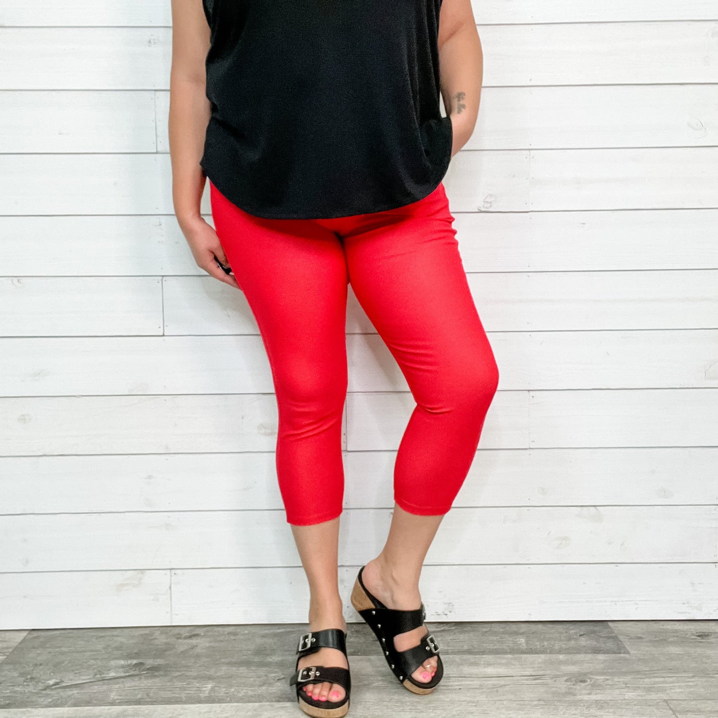 Trouser that Feel Like Jeggings Capris (Red)