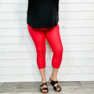 Trouser that Feel Like Jeggings Capris (Red)-Lola Monroe Boutique