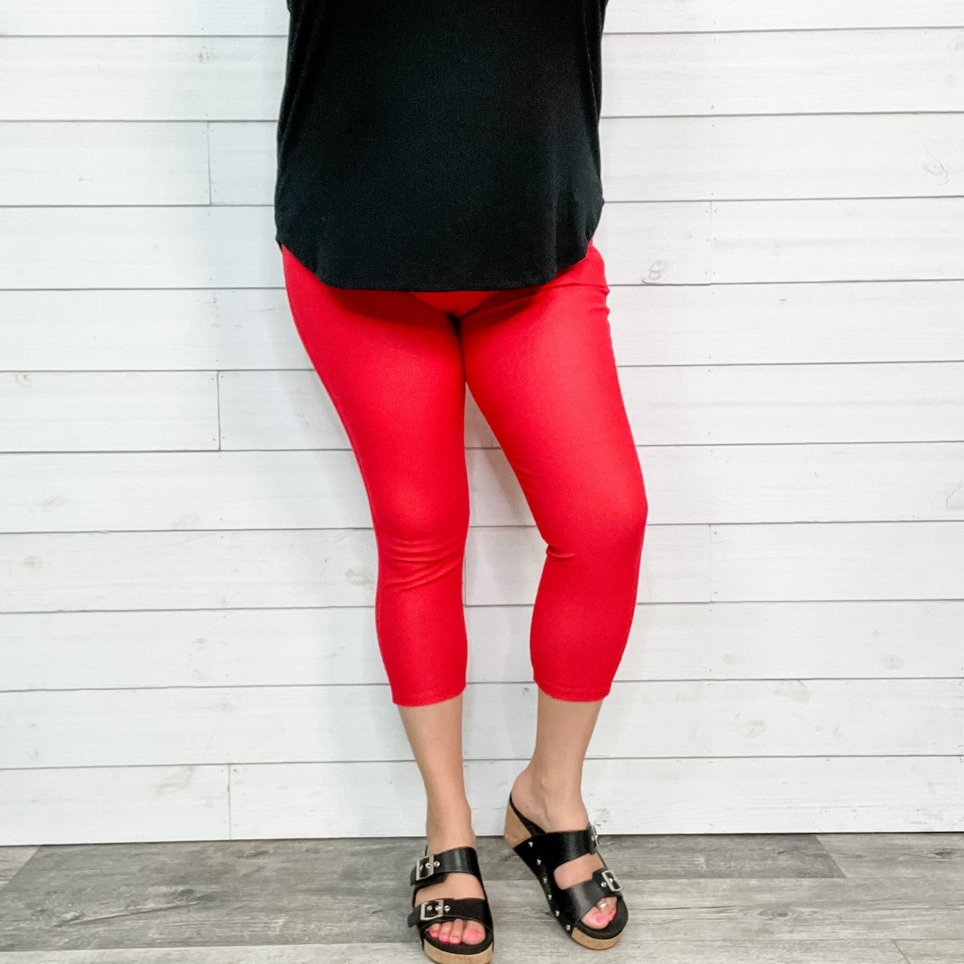 Trouser that Feel Like Jeggings Capris (Red)