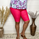 Trousers that Feel Like Jeggings Bermuda Shorts (Fuchsia)-Lola Monroe Boutique