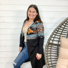 "Tyra" Aztec Colorblock Hooded Cardigan-Lola Monroe Boutique