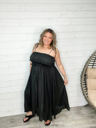 "Undeniable" Adjustable Strap Smocked Waist Maxi Dress-Lola Monroe Boutique