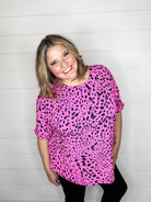 "United" Animal Print Cuffed Short Sleeve-Lola Monroe Boutique