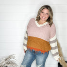 "Unraveled" V Neck Chenille Sweater-Lola Monroe Boutique