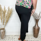 "Uptown" Crop Trouser with Pockets (Black)-Lola Monroe Boutique