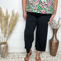 "Uptown" Crop Trouser with Pockets (Black)-Lola Monroe Boutique