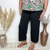 "Uptown" Crop Trouser with Pockets (Black)-Lola Monroe Boutique