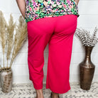 "Uptown" Crop Trouser with Pockets (Fuchsia)-Lola Monroe Boutique