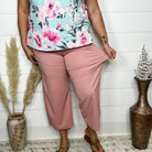 "Uptown" Crop Trouser with Pockets (Light Mauve)-Lola Monroe Boutique