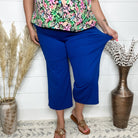 "Uptown" Crop Trouser with Pockets (Royal Blue)-Lola Monroe Boutique