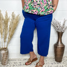 "Uptown" Crop Trouser with Pockets (Royal Blue)-Lola Monroe Boutique