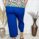 "Uptown" Crop Trouser with Pockets (Royal Blue)-Lola Monroe Boutique