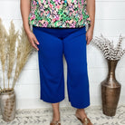 "Uptown" Crop Trouser with Pockets (Royal Blue)-Lola Monroe Boutique