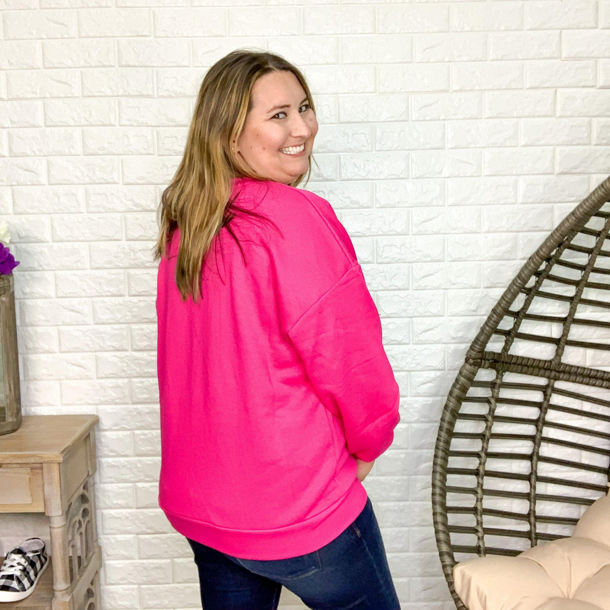 USA Sweatshirt (Hot Pink)-Lola Monroe Boutique