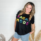 "Vacay Mode" Sequined Letter Oversized Boxy Tee-Lola Monroe Boutique