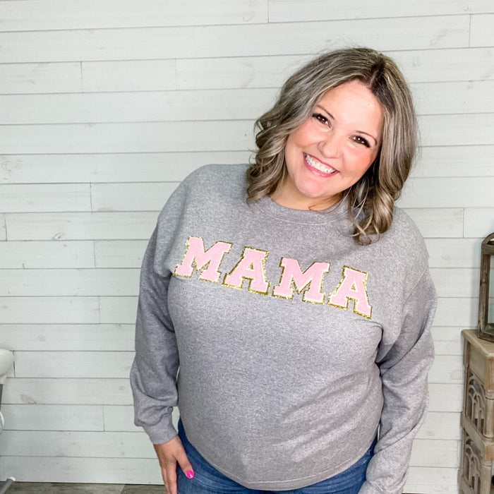 Varsity Letters "Mama" Unisex Crewneck Sweatshirt-Lola Monroe Boutique