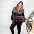 Velour Jogger Zip Up Jacket-Lola Monroe Boutique