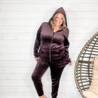 Velour Jogger Zip Up Jacket-Lola Monroe Boutique