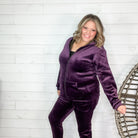 Velour Jogger Zip Up Jacket-Lola Monroe Boutique