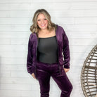 Velour Jogger Zip Up Jacket-Lola Monroe Boutique