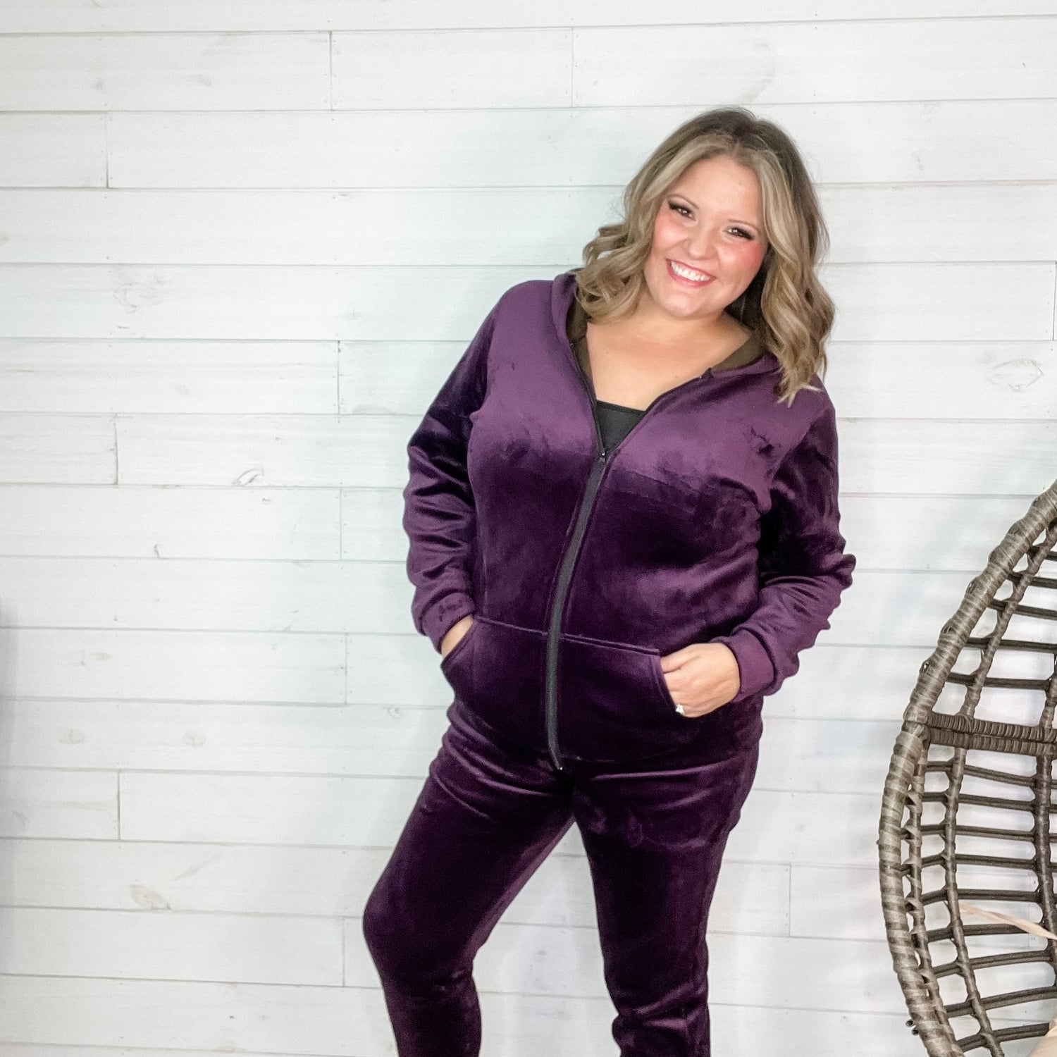 Velour Jogger Zip Up Jacket