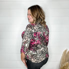 "Venom" Animal Print Lizzy 3/4 Sleeve Split Neck-Lola Monroe Boutique