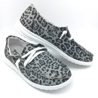 Very G Grey Sparkle Leopard Holly Boat Shoes-Lola Monroe Boutique