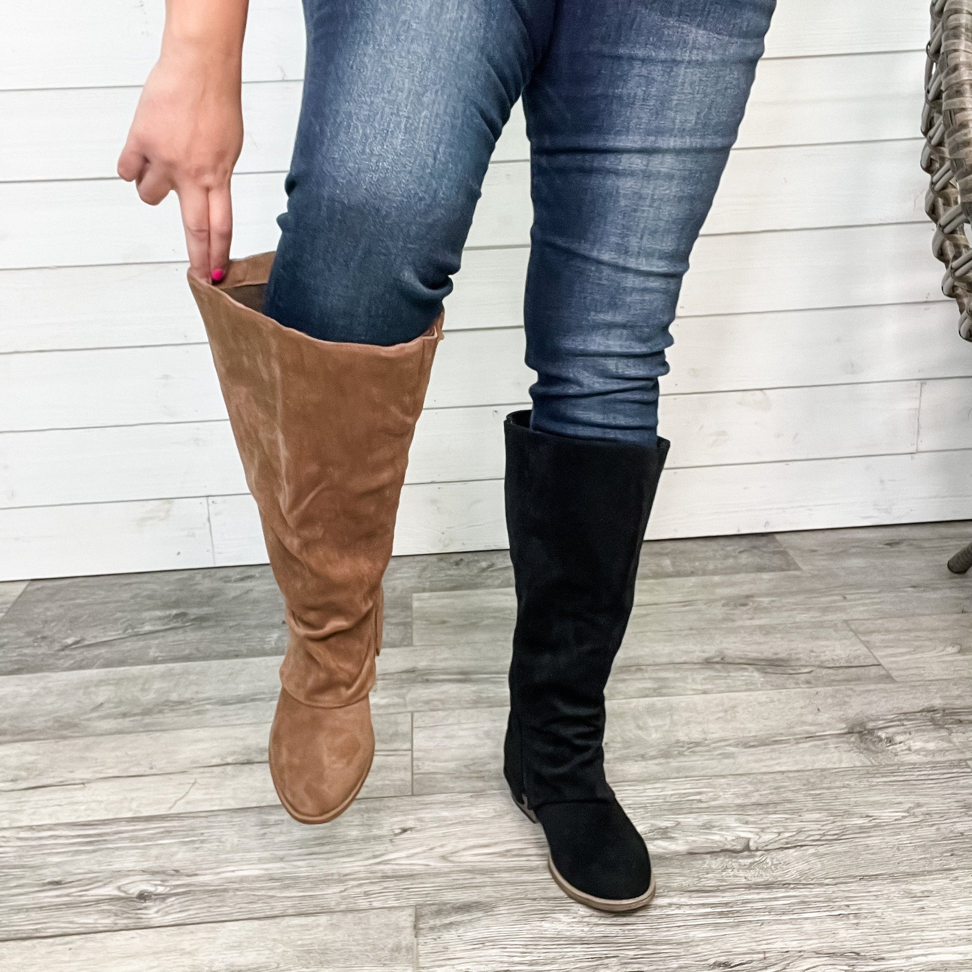 Very G Wide Calf Tall Boot without heel Taupe - Main Image