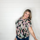 "Vineyard" Paisley Short Sleeve Tops-Lola Monroe Boutique