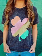 Vintage Look Pastel Clover Tee-Lola Monroe Boutique