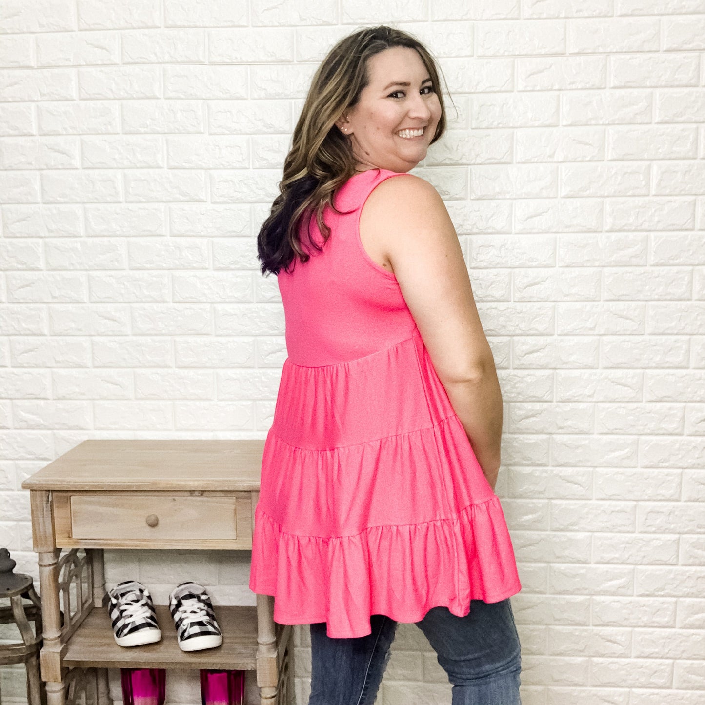 Waterfall Ruffle Babydoll Tank (Multiple Colors)