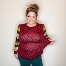 "Well Ok" Long Sleeve Animal Print with Stripe Accent-Lola Monroe Boutique