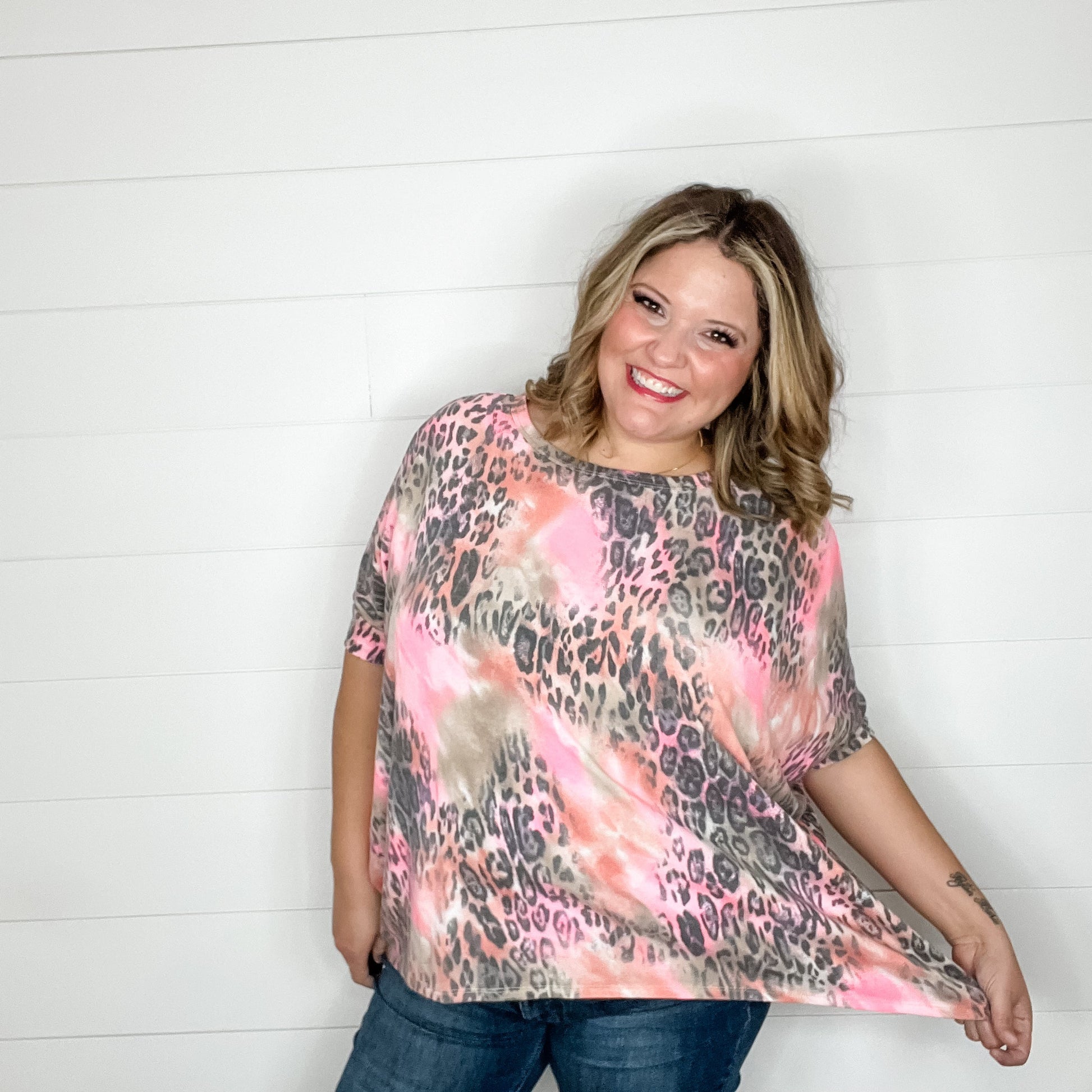 "Wesley" Animal Print Dolman Style