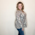 "Whiplash" Animal Print Long Sleeve Split Neck-Lola Monroe Boutique