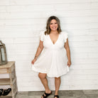 White Eyelet Dress with Pockets-Lola Monroe Boutique