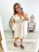 White Eyelet Dress with Pockets-Lola Monroe Boutique