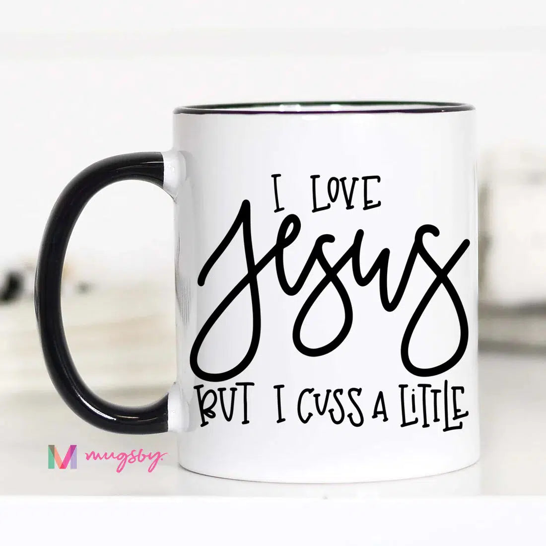 White Handle 15 Oz Sassy Coffee Mugs-Lola Monroe Boutique