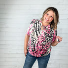 "Wild Child" Animal Print V Neck with Tie Detail-Lola Monroe Boutique