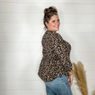 "Wind Blown" Animal Lizzy 3/4 Sleeve Split Neck-Lola Monroe Boutique