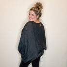 "Wispy" Long Sleeve Oversized Boat Neck Top-Lola Monroe Boutique