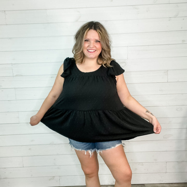 "With Regards" Cap Ruffle Sleeve Babydoll